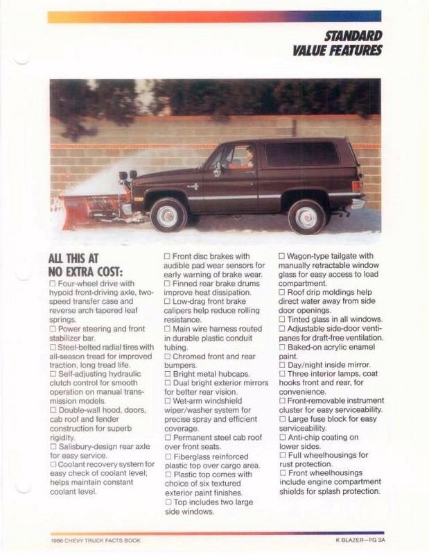 1986 Chevrolet Truck Facts Brochure Page 59